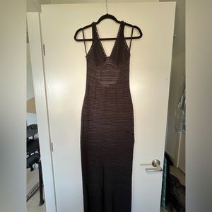 New Torn by Ronny Kobo madi gray knit maxi dress size Medium
